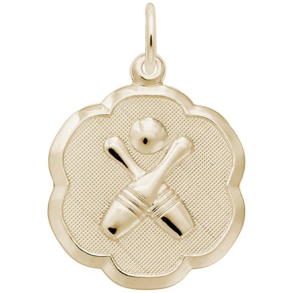 Bowling Scalloped Disc Charm