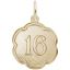 Number Sixteen Scalloped Disc Charm
