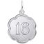 Number Sixteen Scalloped Disc Charm