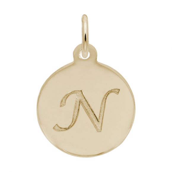 Script Initial Disc Charm-Letter N