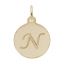 Script Initial Disc Charm-Letter N