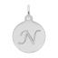 Script Initial Disc Charm-Letter N