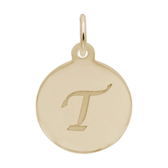 Script Initial Disc Charm-Letter T
