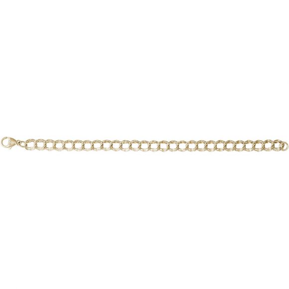Large Double Link Dapped Curb Classic Bracelet