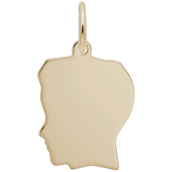 Flat Boy's Head Medium Charm