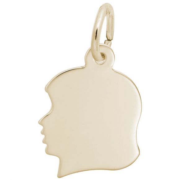 Flat Young Girl's Head Charm