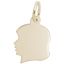 Flat Young Girl's Head Charm