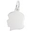 Flat Young Girl's Head Charm