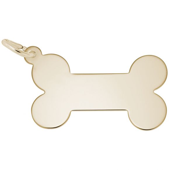 Flat Dog Bone Charm