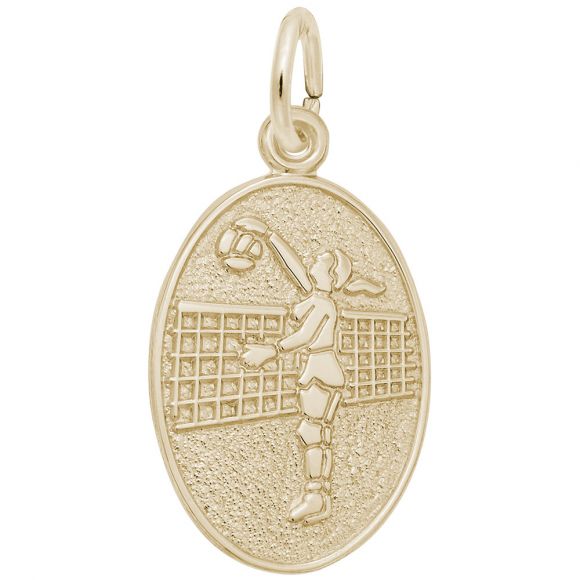 Volleyball Player Oval Disc Charm