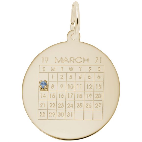 Calendar Disc with Stone Charm