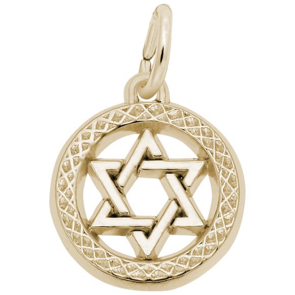 Star of David in Diamond Faceted Disc Charm