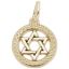 Star of David in Diamond Faceted Disc Charm