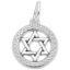 Star of David in Diamond Faceted Disc Charm