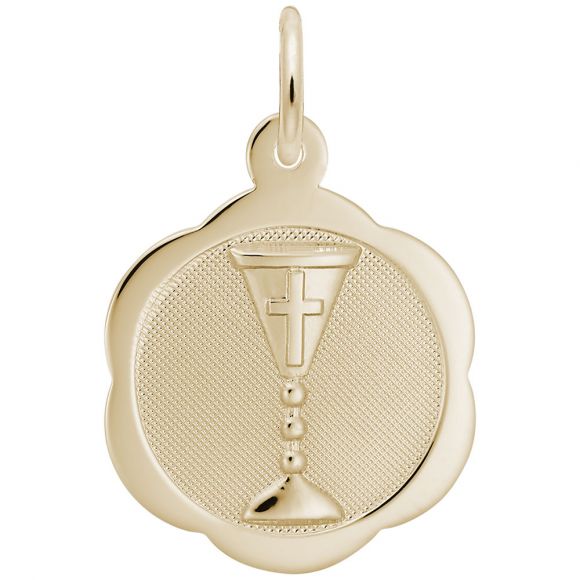 Communion Chalice Scalloped Disc Charm